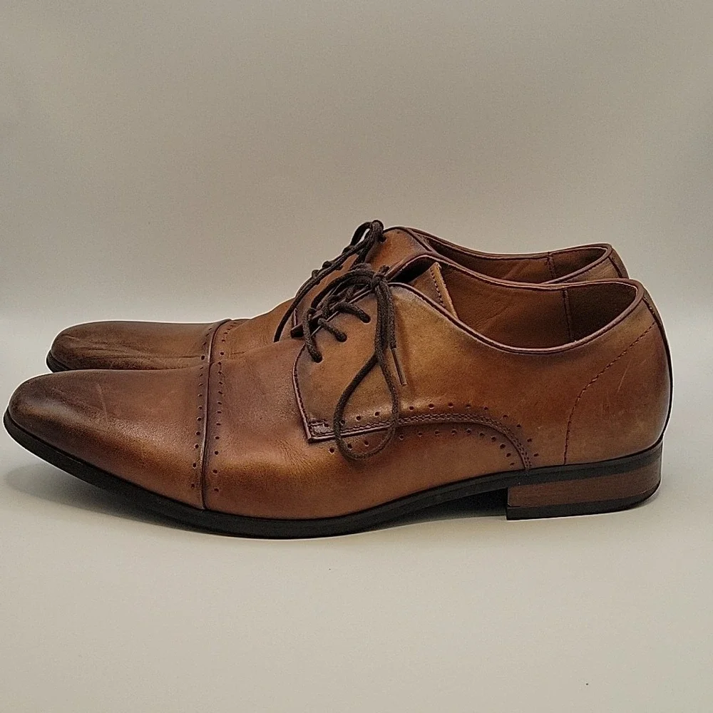 Vintage Foundry Co. Cap Toe Oxford Dress Shoes Men's US 12 Brown Leather Lace Up